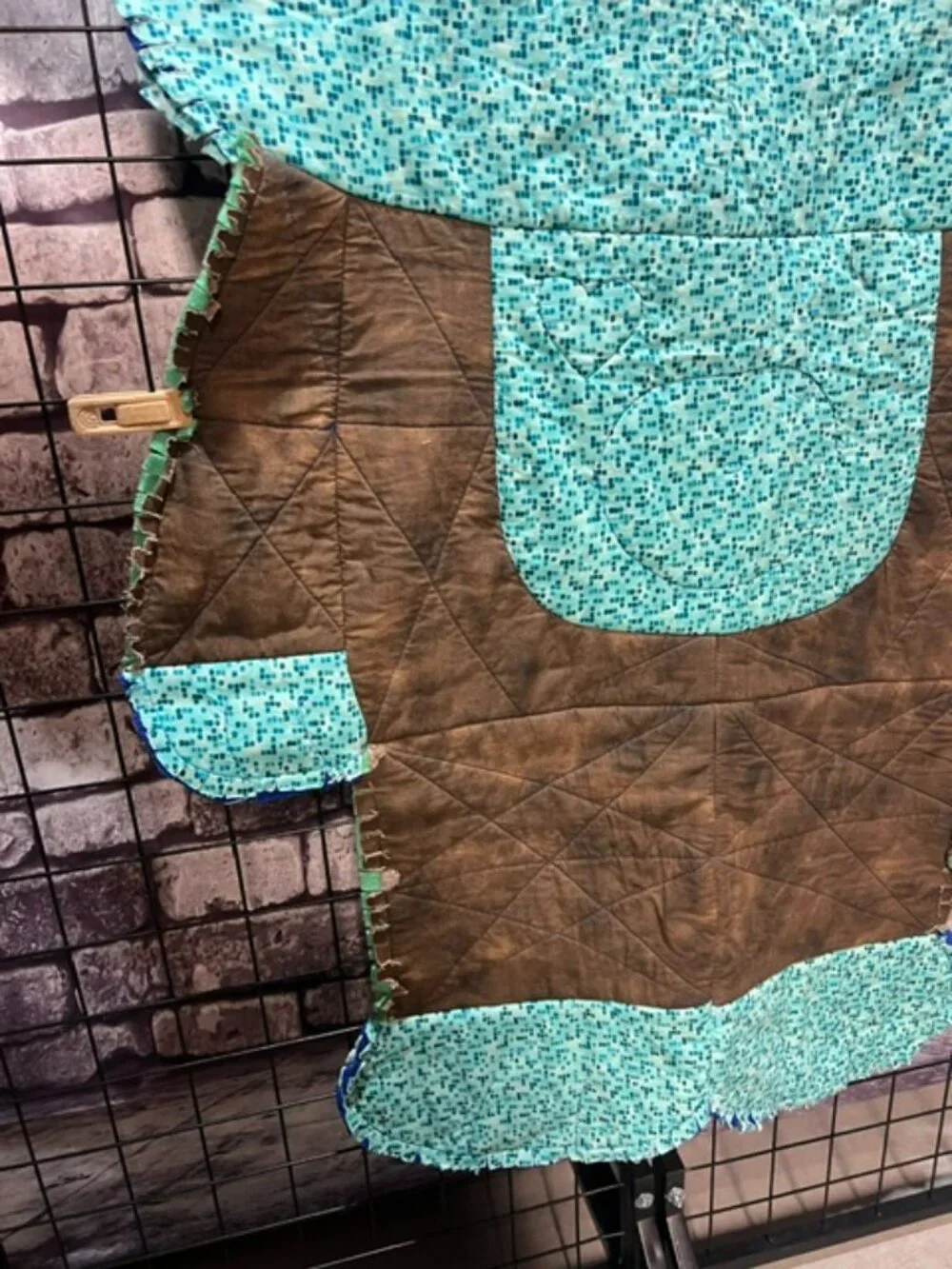 Blue & Green Large Monkey Rag Quilt